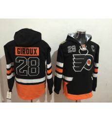 Men's Philadelphia Flyers 28 Claude Giroux Black Stitched Hoody Men's Philadelphia Flyers 28 Claude Giroux Black Stitched Hoody