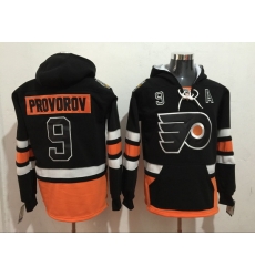 Men's Philadelphia Flyers 9 Ivan Provorov Black Stitched Hoody Men's Philadelphia Flyers 9 Ivan Provorov Black Stitched Hoody