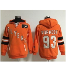 Women Philadelphia Flyers 93 Jakub Voracek Orange Old Time Heidi NHL Hoodie Women Philadelphia Flyers 93 Jakub Voracek Orange Old Time Heidi NHL Hoodie