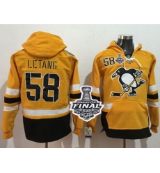 Men Pittsburgh Penguins 58 Kris Letang Gold Sawyer Hooded Sweatshirt 2017 Stadium Series Stanley Cup Final Patch Stitched NHL Jersey Men Pittsburgh Penguins 58 Kris Letang Gold Sawyer Hooded Sweatshirt 2017 Stadium Series Stanley Cup Final Patch Stitched NHL Jersey