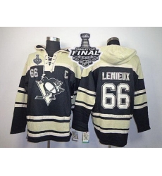 Men Pittsburgh Penguins 66 Mario Lemieux Black Sawyer Hooded Sweatshirt 2017 Stanley Cup Final Patch Stitched NHL Jersey Men Pittsburgh Penguins 66 Mario Lemieux Black Sawyer Hooded Sweatshirt 2017 Stanley Cup Final Patch Stitched NHL Jersey