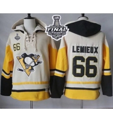 Men Pittsburgh Penguins 66 Mario Lemieux Cream Gold Sawyer Hooded Sweatshirt 2017 Stanley Cup Final Patch Stitched NHL Jersey Men Pittsburgh Penguins 66 Mario Lemieux Cream Gold Sawyer Hooded Sweatshirt 2017 Stanley Cup Final Patch Stitched NHL Jersey