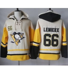 Men Pittsburgh Penguins 66 Mario Lemieux Cream Gold Sawyer Hooded Sweatshirt Stitched NHL Jersey Men Pittsburgh Penguins 66 Mario Lemieux Cream Gold Sawyer Hooded Sweatshirt Stitched NHL Jersey