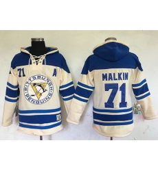 Men Pittsburgh Penguins 71 Evgeni Malkin Cream Sawyer Hooded Sweatshirt Stitched NHL Jersey Men Pittsburgh Penguins 71 Evgeni Malkin Cream Sawyer Hooded Sweatshirt Stitched NHL Jersey