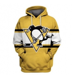 Men Pittsburgh Penguins Gold All Stitched Hooded Sweatshirt Men Pittsburgh Penguins Gold All Stitched Hooded Sweatshirt