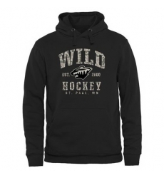Men Minnesota Wild Black Camo Stack Pullover Hoodie Men Minnesota Wild Black Camo Stack Pullover Hoodie