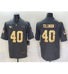 Men Arizona Cardinals 40 Pat Tillman Grey Gold Salute To Service Limited Stitched Jersey Men Arizona Cardinals 40 Pat Tillman Grey Gold Salute To Service Limited Stitched Jersey