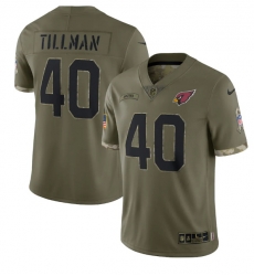 Men Arizona Cardinals 40 Pat Tillman Olive 2022 Salute To Service Limited Stitched Jersey Men Arizona Cardinals 40 Pat Tillman Olive 2022 Salute To Service Limited Stitched Jersey