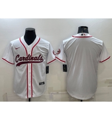 Men Arizona Cardinals Blank White With Patch Cool Base Stitched Baseball Jersey Men Arizona Cardinals Blank White With Patch Cool Base Stitched Baseball Jersey