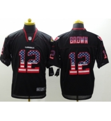 Nike Arizona Cardicals 12 brown Black Elite USA Flag Fashion NFL Jersey Nike Arizona Cardicals 12 brown Black Elite USA Flag Fashion NFL Jersey