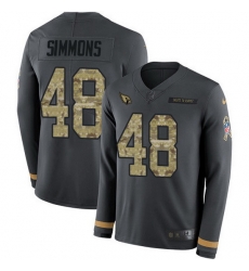 Nike Cardinals 48 Isaiah Simmons Anthracite Salute to Service Men Stitched NFL Limited Therma Long Sleeve Jersey Nike Cardinals 48 Isaiah Simmons Anthracite Salute to Service Men Stitched NFL Limited Therma Long Sleeve Jersey