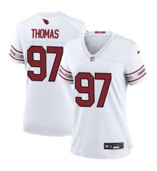 Women Arizona Cardinals 97 Cameron Thomas White 2023 Stitched Jersey Run Small Women Arizona Cardinals 97 Cameron Thomas White 2023 Stitched Jersey Run Small