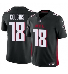 Men Atlanta Falcons 18 Kirk Cousins Black 2023 F U S E Vapor Untouchable Limited Football Stitched Jersey Men Atlanta Falcons 18 Kirk Cousins Black 2023 F U S E Vapor Untouchable Limited Football Stitched Jersey