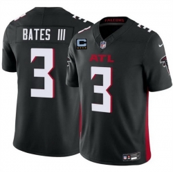 Men Atlanta Falcons 3 Jesse Bates III Black 2025 F U S E With 4 Star C Patch Vapor Untouchable Limited Stitched Football Jersey