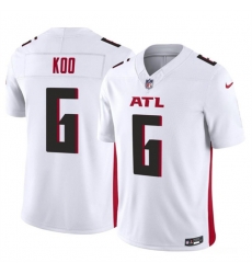 Men Atlanta Falcons 6 Younghoe Koo White 2023 F U S E Vapor Untouchable Limited Stitched Football Jersey Men Atlanta Falcons 6 Younghoe Koo White 2023 F U S E Vapor Untouchable Limited Stitched Football Jersey