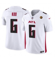Men Atlanta Falcons 6 Younghoe Koo White 2023 F U S E With John Madden Patch Vapor Limited Stitched Football Jersey Men Atlanta Falcons 6 Younghoe Koo White 2023 F U S E With John Madden Patch Vapor Limited Stitched Football Jersey