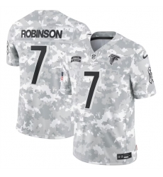 Men Atlanta Falcons 7 Bijan Robinson 2024 Arctic Camo Salute To Service Limited Stitched Football Jersey Men Atlanta Falcons 7 Bijan Robinson 2024 Arctic Camo Salute To Service Limited Stitched Football Jersey