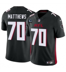 Men Atlanta Falcons 70 Jake Matthews Black 2024 F U S E With 4 Star C Patch Vapor Untouchable Limited Stitched Football Jersey Men Atlanta Falcons 70 Jake Matthews Black 2024 F U S E With 4 Star C Patch Vapor Untouchable Limited Stitched Football Jersey