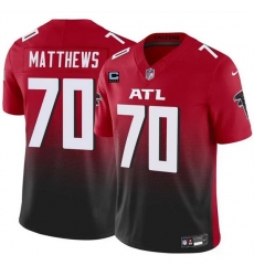 Men Atlanta Falcons 70 Jake Matthews Red Black 2024 F U S E With 4 Star C Patch Vapor Untouchable Limited Stitched Football Jersey Men Atlanta Falcons 70 Jake Matthews Red Black 2024 F U S E With 4 Star C Patch Vapor Untouchable Limited Stitched Football Jersey