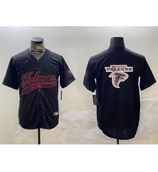 Men Atlanta Falcons Team Big Logo Black With Patch Cool Base Stitched Baseball Jersey Men Atlanta Falcons Team Big Logo Black With Patch Cool Base Stitched Baseball Jersey