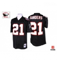 Men Mitchell and Ness Atlanta Falcons 21 Deion Sanders Authentic Black Throwback NFL Jersey Men Mitchell and Ness Atlanta Falcons 21 Deion Sanders Authentic Black Throwback NFL Jersey