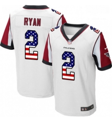 Men Nike Atlanta Falcons 2 Matt Ryan Elite White Road USA Flag Fashion NFL Jersey Men Nike Atlanta Falcons 2 Matt Ryan Elite White Road USA Flag Fashion NFL Jersey