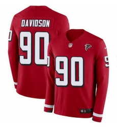 Nike Falcons 90 Marlon Davidson Red Team Color Men Stitched NFL Limited Therma Long Sleeve Jersey Nike Falcons 90 Marlon Davidson Red Team Color Men Stitched NFL Limited Therma Long Sleeve Jersey