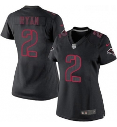 Womens Nike Atlanta Falcons 2 Matt Ryan Limited Black Impact NFL Jersey Womens Nike Atlanta Falcons 2 Matt Ryan Limited Black Impact NFL Jersey