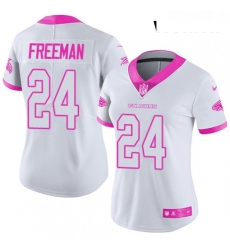 Womens Nike Atlanta Falcons 24 Devonta Freeman Limited WhitePink Rush Fashion NFL Jersey Womens Nike Atlanta Falcons 24 Devonta Freeman Limited WhitePink Rush Fashion NFL Jersey