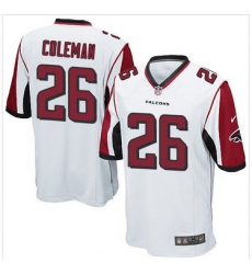 Youth Nike Falcons #26 Tevin Coleman White Stitched NFL Elite Jersey Youth Nike Falcons #26 Tevin Coleman White Stitched NFL Elite Jersey
