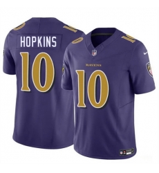 Men Baltimore Ravens 10 DeAndre Hopkins Purple 2025 F U S E Vapor Limited Football Jersey