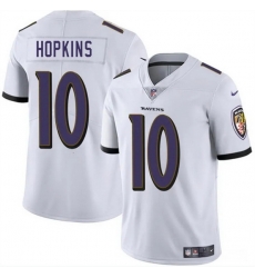 Men Baltimore Ravens 10 DeAndre Hopkins White Vapor Limited Football Jersey