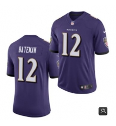 Men Baltimore Ravens #12 Rashod Bateman Purple 2021 Vapor Untouchable Limited Stitched NFL Jersey Men Baltimore Ravens #12 Rashod Bateman Purple 2021 Vapor Untouchable Limited Stitched NFL Jersey