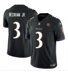 Men Baltimore Ravens 3 Odell Beckham Jr Black 2023 F U S E With John Madden Patch Vapor Limited Football Jersey Men Baltimore Ravens 3 Odell Beckham Jr Black 2023 F U S E With John Madden Patch Vapor Limited Football Jersey