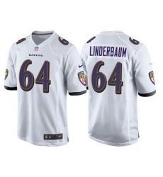 Men Baltimore Ravens 64 Tyler Linderbaum White Game Jersey Men Baltimore Ravens 64 Tyler Linderbaum White Game Jersey