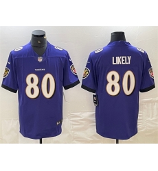 Men Baltimore Ravens 80 Isaiah Likely Purple Vapor Limited Football Jersey Men Baltimore Ravens 80 Isaiah Likely Purple Vapor Limited Football Jersey