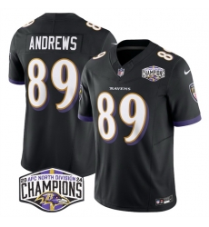 Men Baltimore Ravens 89 Mark Andrews Black F U S E 2024 AFC North Division Champions Vapor Limited Football Jersey Men Baltimore Ravens 89 Mark Andrews Black F U S E 2024 AFC North Division Champions Vapor Limited Football Jersey