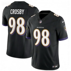 Men Baltimore Ravens 98 Maxx Crosby Black 2025 F U S E Vapor Stitched Jersey