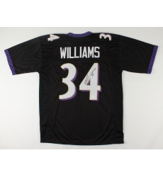 Men Baltimore Ravens Ricky Williams #34 Throwback Stitched Jersey Black