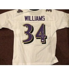 Men Baltimore Ravens Ricky Williams #34 Throwback Stitched Jersey White Men Baltimore Ravens Ricky Williams #34 Throwback Stitched Jersey White