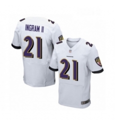 Mens Baltimore Ravens 21 Mark Ingram II Elite White Football Jersey Mens Baltimore Ravens 21 Mark Ingram II Elite White Football Jersey