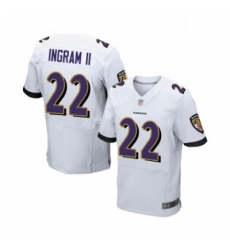 Mens Baltimore Ravens 22 Mark Ingram II Elite White Football Jersey Mens Baltimore Ravens 22 Mark Ingram II Elite White Football Jersey