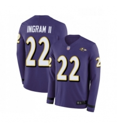 Mens Baltimore Ravens 22 Mark Ingram II Limited Purple Therma Long Sleeve Football Jersey Mens Baltimore Ravens 22 Mark Ingram II Limited Purple Therma Long Sleeve Football Jersey