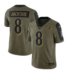 Men's Baltimore Ravens Lamar Jackson Nike Olive 2021 Salute To Service Limited Player Jersey Men's Baltimore Ravens Lamar Jackson Nike Olive 2021 Salute To Service Limited Player Jersey