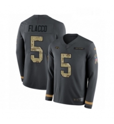 Mens Nike Baltimore Ravens 5 Joe Flacco Limited Black Salute to Service Therma Long Sleeve NFL Jersey Mens Nike Baltimore Ravens 5 Joe Flacco Limited Black Salute to Service Therma Long Sleeve NFL Jersey
