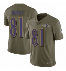 Mens Nike Baltimore Ravens 81 Hayden Hurst Limited Olive 2017 Salute to Service NFL Jersey Mens Nike Baltimore Ravens 81 Hayden Hurst Limited Olive 2017 Salute to Service NFL Jersey