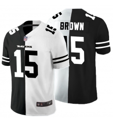 Nike Ravens 15 Marquise Brown Black And White Split Vapor Untouchable Limited Jersey (1) Nike Ravens 15 Marquise Brown Black And White Split Vapor Untouchable Limited Jersey (1)