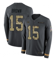 Ravens 15 Marquise Brown Anthracite Salute to Service Men Stitched Football Limited Therma Long Sleeve Jersey Ravens 15 Marquise Brown Anthracite Salute to Service Men Stitched Football Limited Therma Long Sleeve Jersey