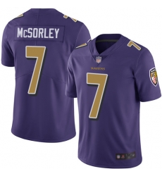 Ravens 7 Trace McSorley Purple Men Stitched Football Limited Rush Jersey Ravens 7 Trace McSorley Purple Men Stitched Football Limited Rush Jersey