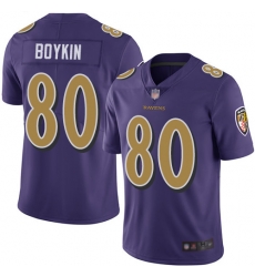 Ravens 80 Miles Boykin Purple Men Stitched Football Limited Rush Jersey Ravens 80 Miles Boykin Purple Men Stitched Football Limited Rush Jersey